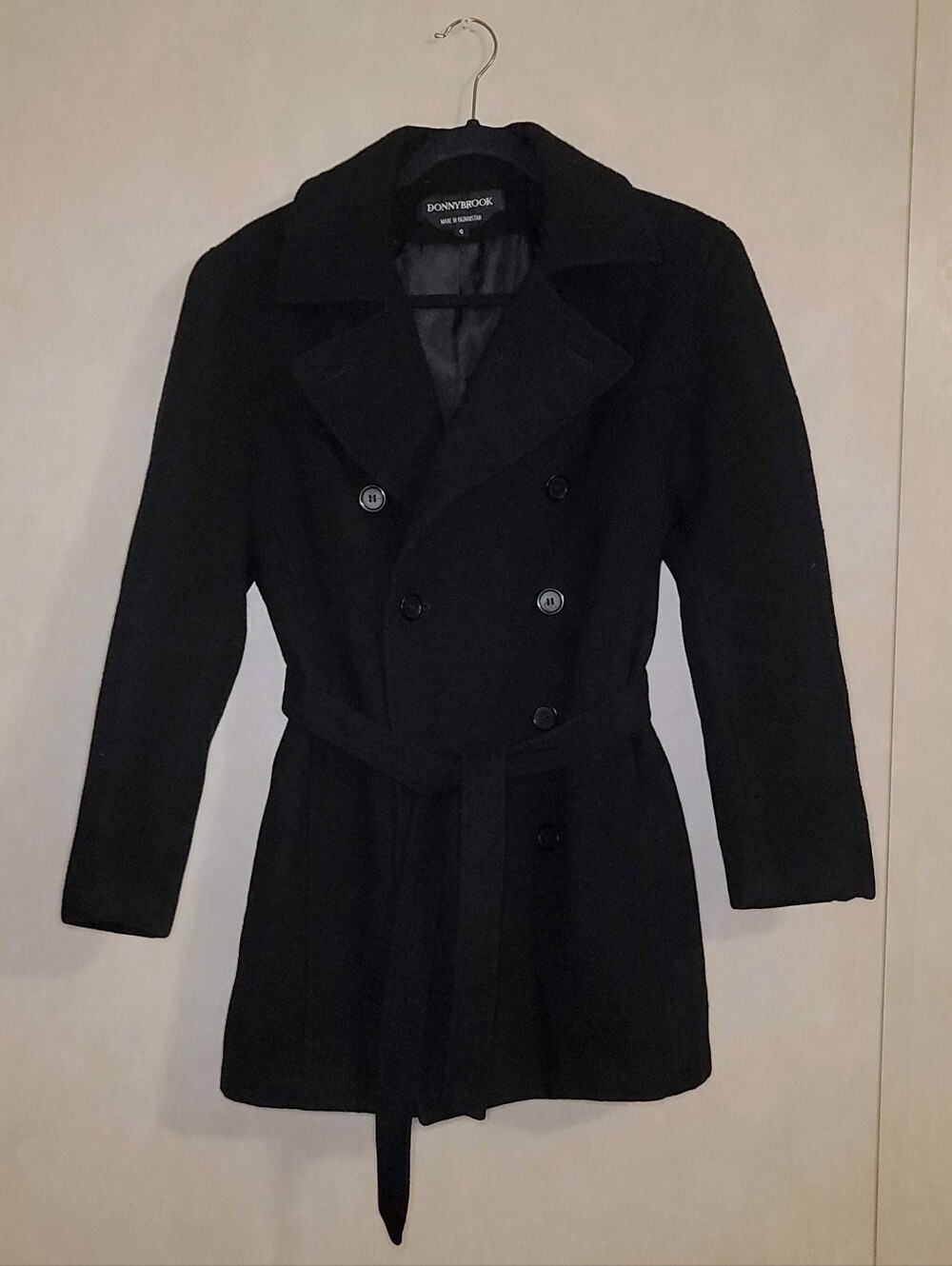Women's Donny Brook Black Wool Peacoat